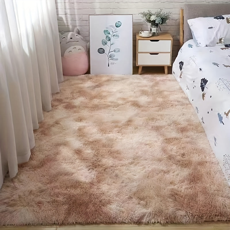 Pink Ombre Plush Area Rug with 0.7cm Thick Padding for Bedroom Living Room