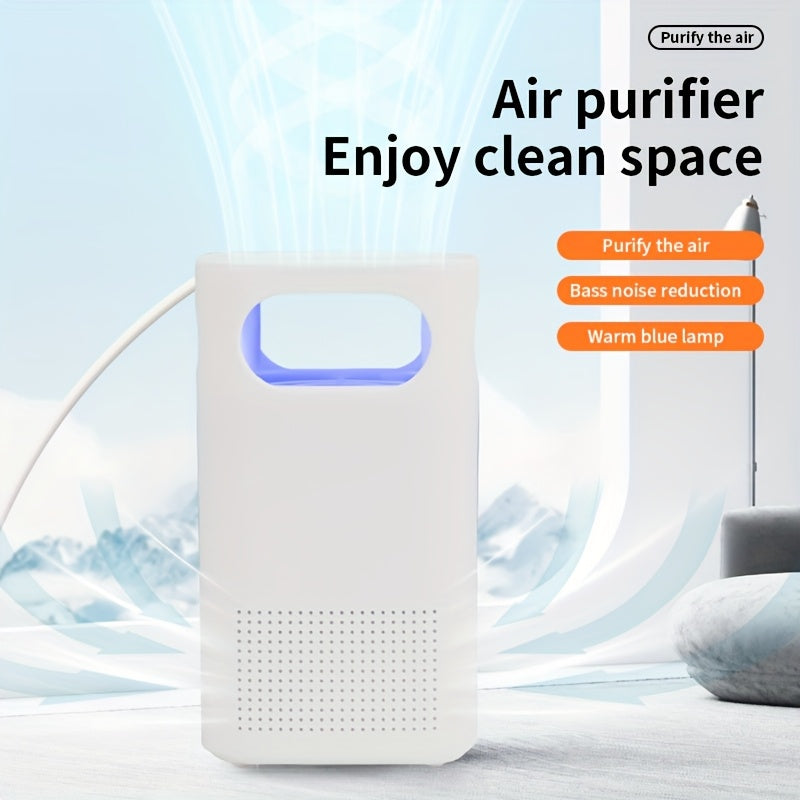 USB-Powered Blue Light Air Purifier Odor Eliminator for Home Office Car