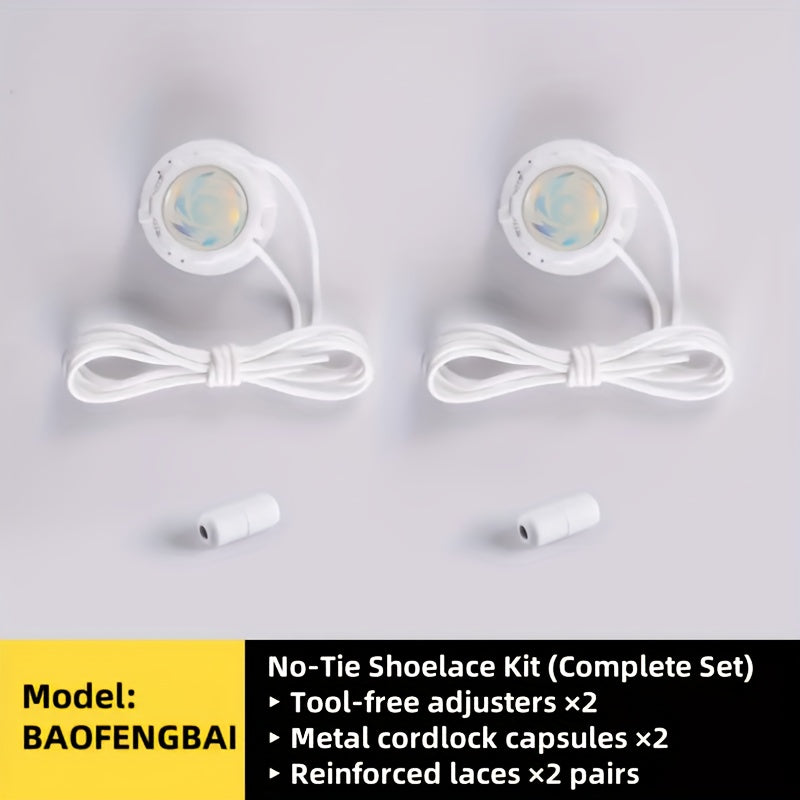 Unisex No-Tie Shoelace Locks Rotating Fasteners for Sports Outdoor Shoes