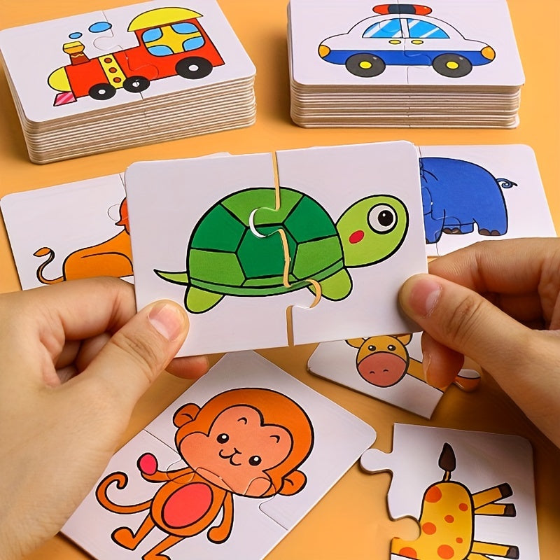 Matching Puzzle Cards for Kids 1-4 Years Colorful Educational Toy in Red Green Blue Yellow