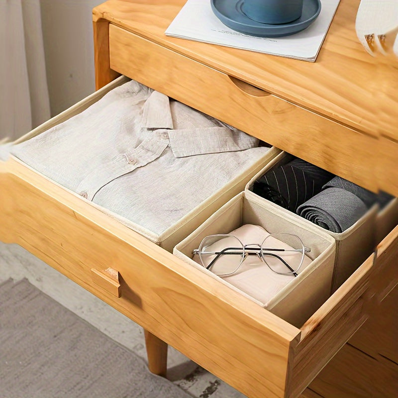 Set of 6 Fabric Drawer Organizers for Clothes and Socks with Animal Prints