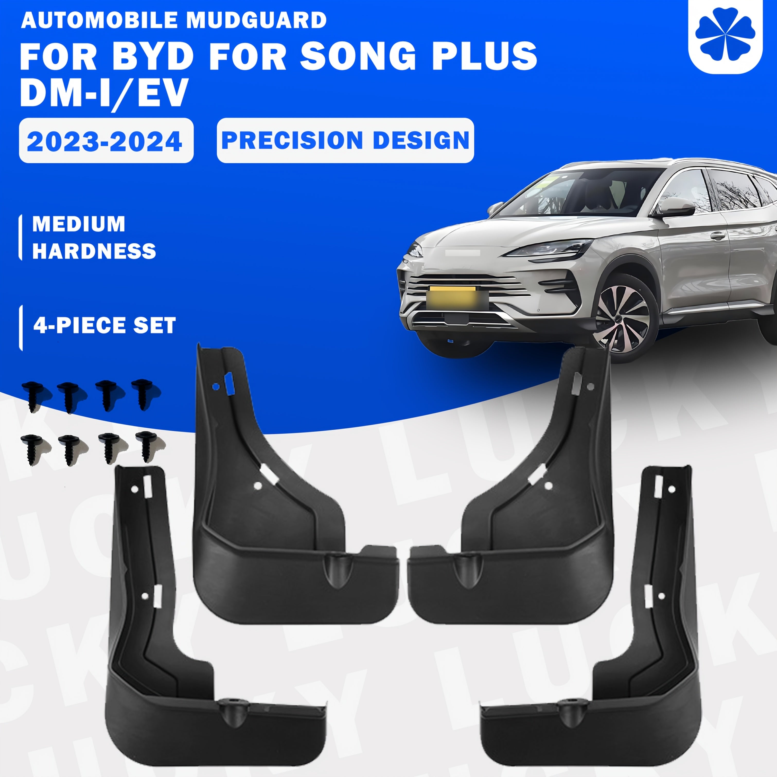 Juego de 4 protectores de salpicaduras de PP negros para coches, delanteros y traseros, conjunto duradero