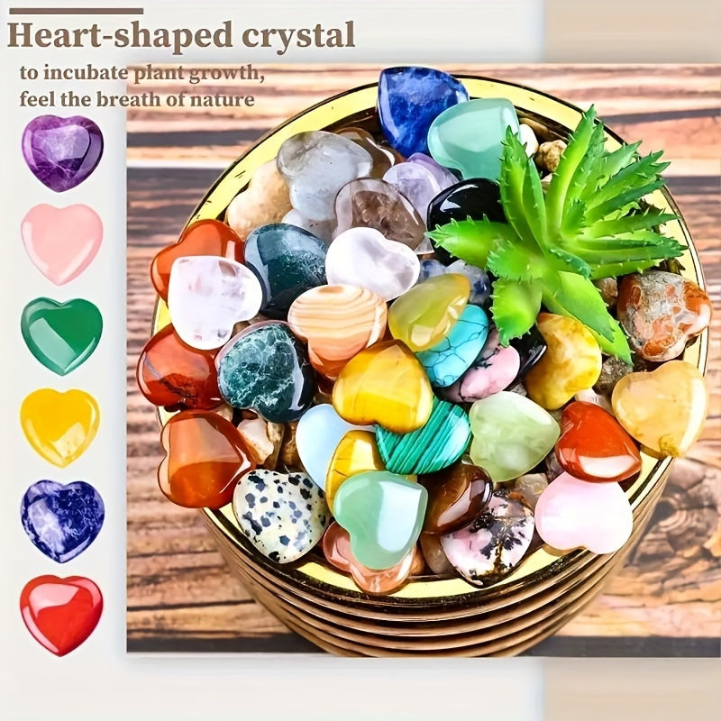 Heart Shaped Crystal Stones Set of 30 Assorted Styles for Gift Giving