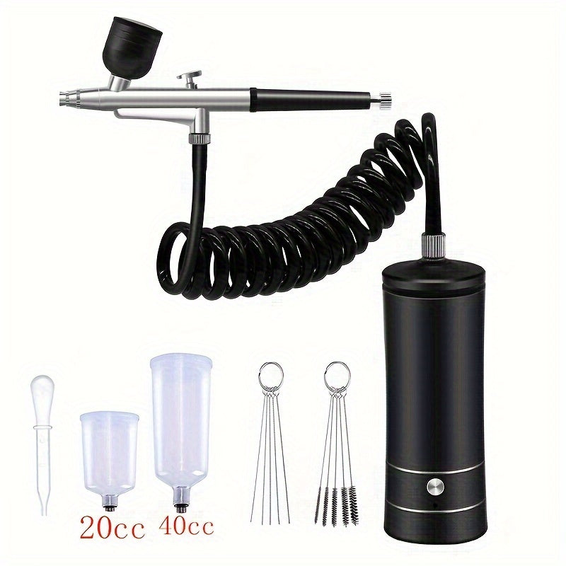 Rechargeable Portable Airbrush Kit with Compressor and 0.3mm Tip for Art Painting and Decoration