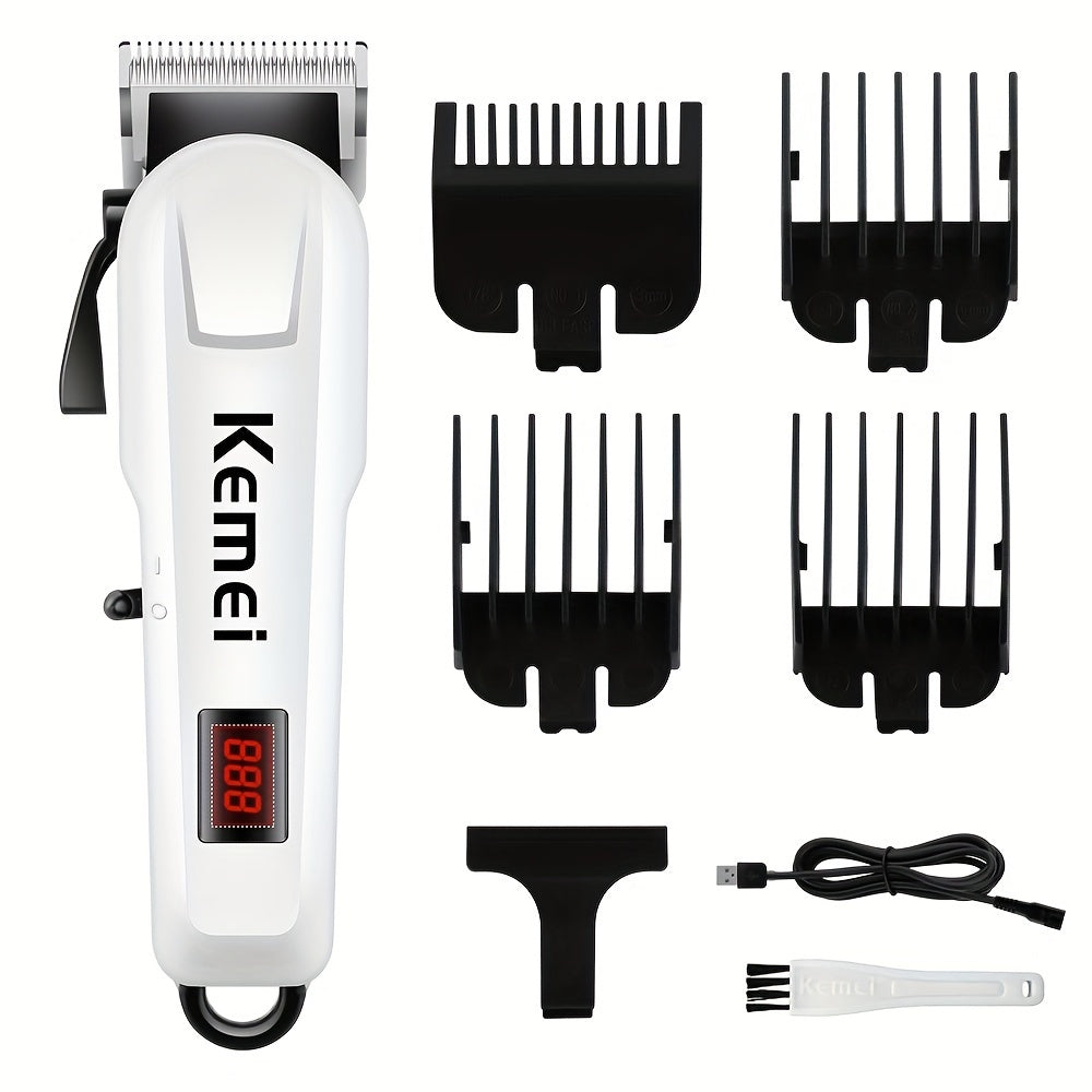 Электрическая машинка для стрижки волос с ЖК-дисплеем, перезаряжаемый литий-ионный аккумулятор, профессиональная головка для бритья для салона или дома