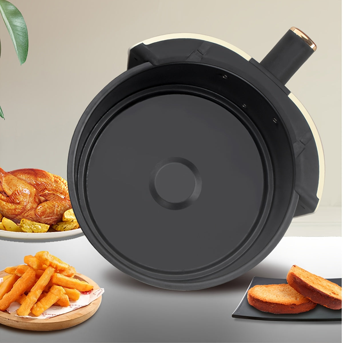 7L 1300W raqamli havo fritüri, oziq-ovqat termometri bilan, 8 tayyorlash rejimi, grill, qovurish, pishirish, yopishqoq bo'lmagan, sensorli boshqaruv, kompakt