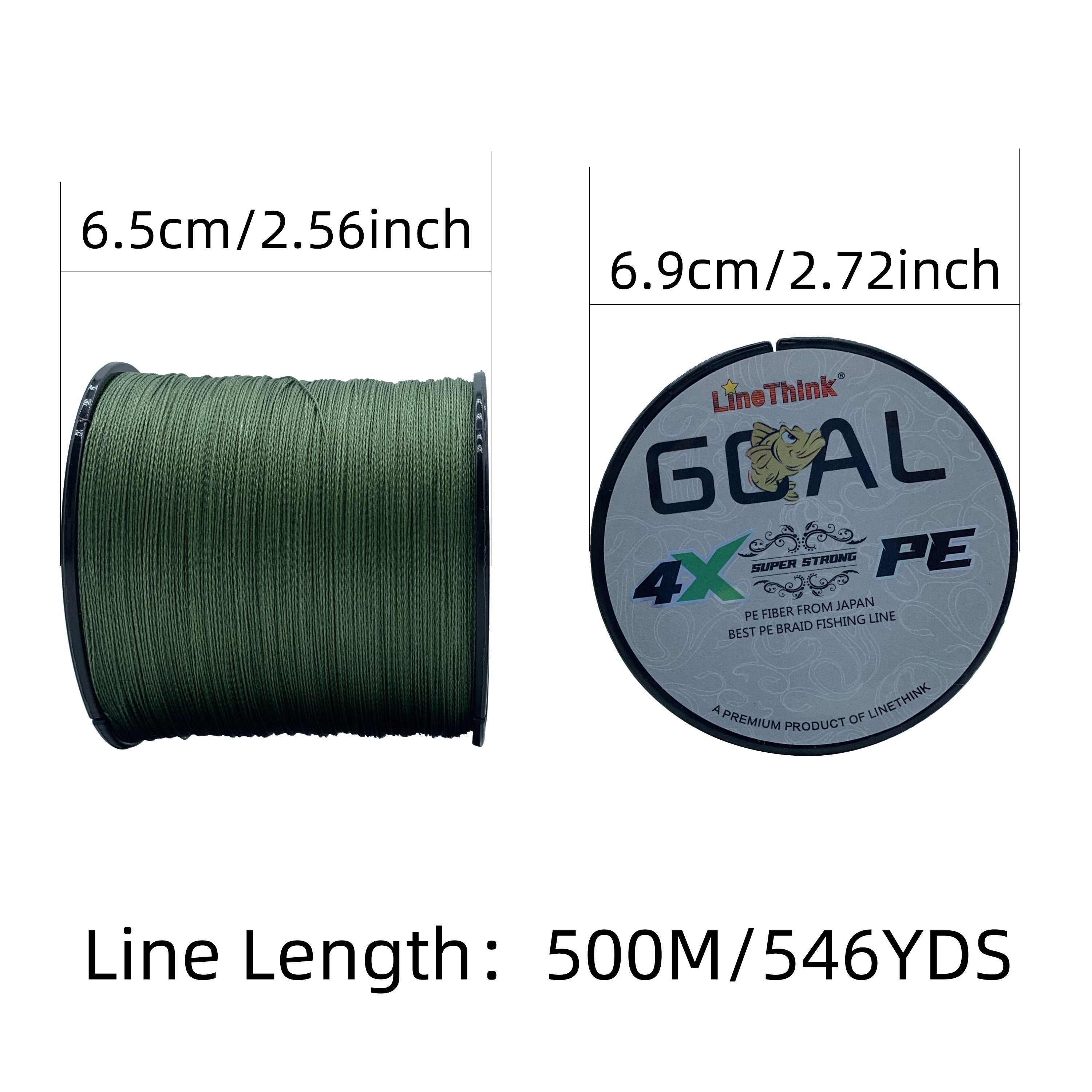 Durable 4-Strand Braided PE Fishing Line 500m Sea Fishing Green