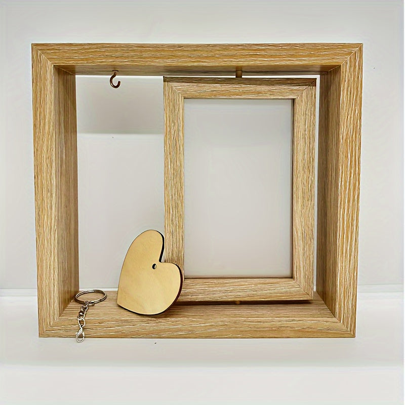 Двусторонняя деревянная фоторамка для фотографий 6x4 для пар и подарков