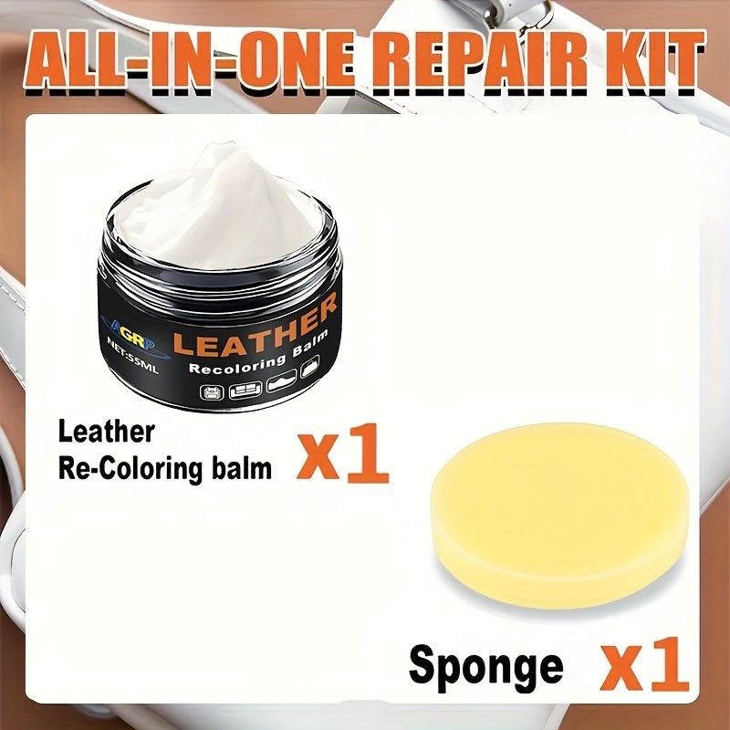 White Leather Scratch and Tear Repair Cream for Shoes and Bags