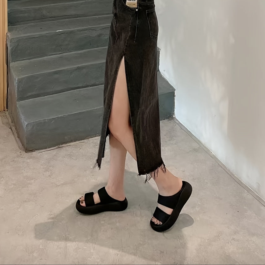 Ayollar uchun minimalistik tashqi makon uchun qulay chanoq poyabzali, bardoshli materialda