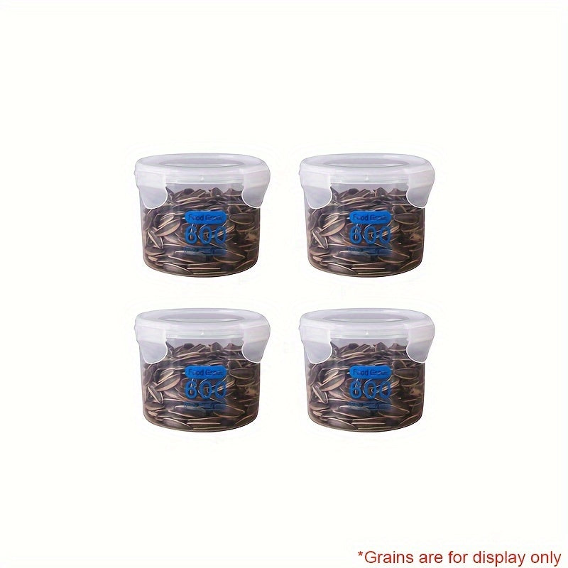 Set of 4 Clear Plastic Airtight Food Storage Containers with Lids for Cereal Rice Pasta Flour Sugar
