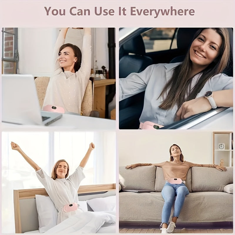 Cinturilla eléctrica de calefacción para abdomen y parte baja de la espalda, recargable por USB, calentador de cintura