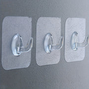 10 Easy-Install Clear Adhesive Wall Hooks Heavy-Duty for Kitchen Bathroom Storage