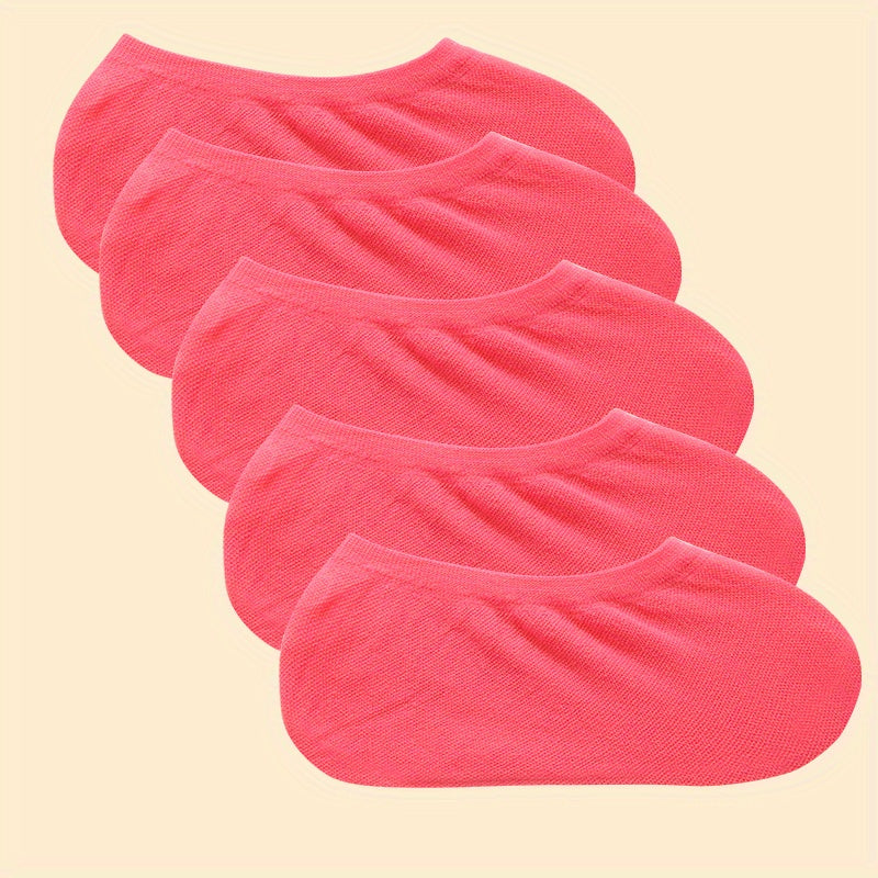 Breathable Candy-Colored Knit Boat Socks for Men and Women 5/10/15 Pairs