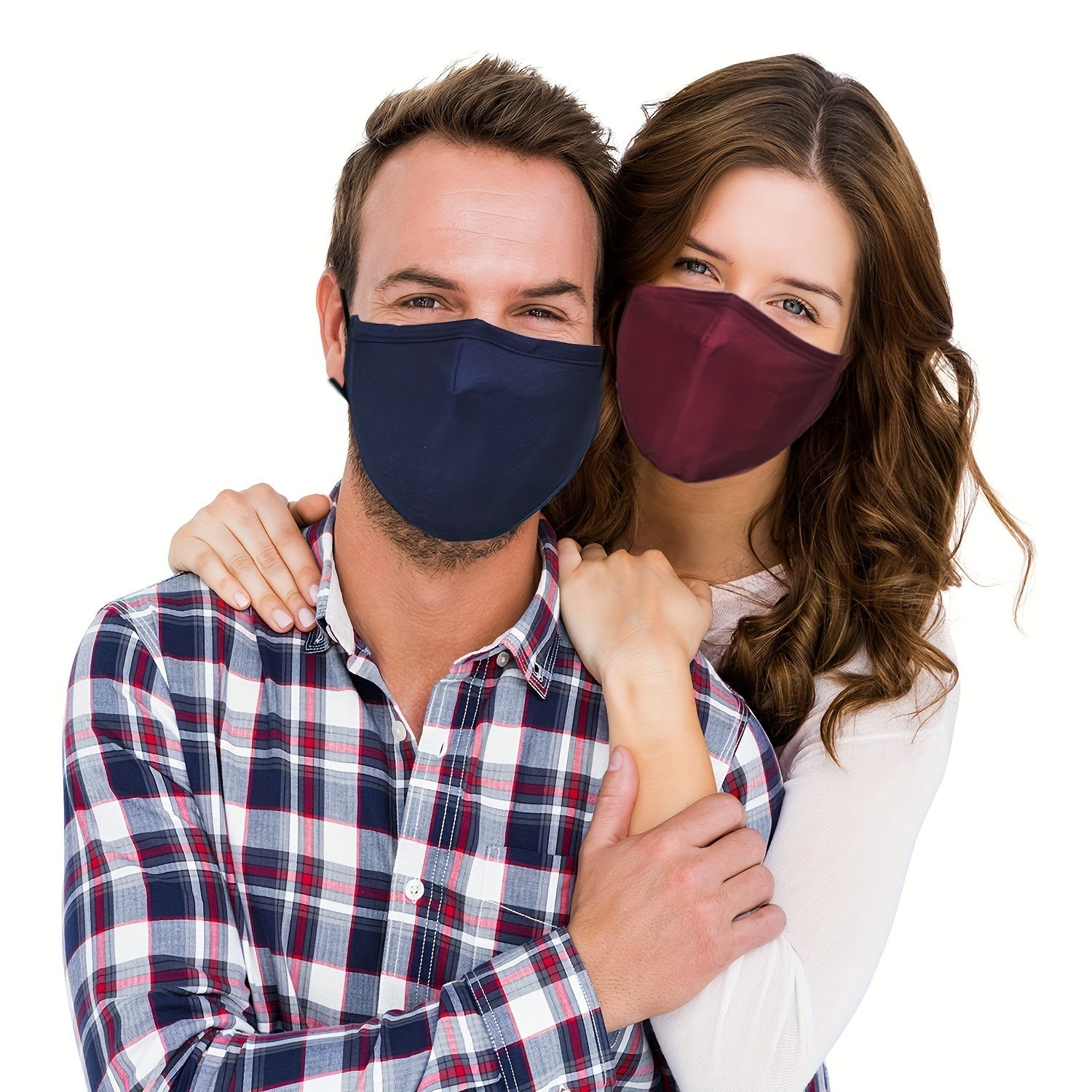 Reusable 12-Pack Polyester Knit Face Masks for Adults with Nose Wire Filter Pocket Breathable Unisex