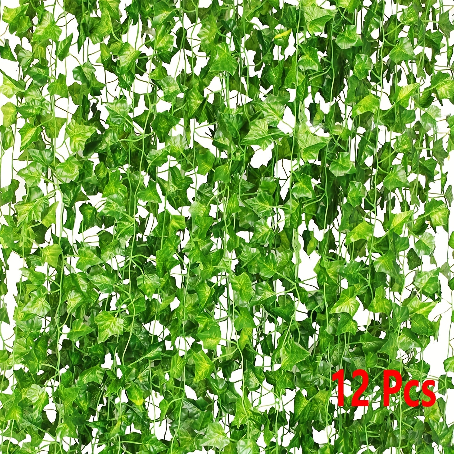 Sun'iy ivy garlandi 12/24 dona Batareya talab qilmaydi Ichki va tashqi devor bezaklari