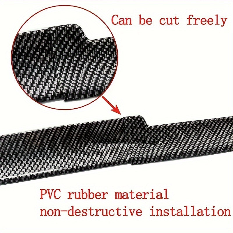 Universal Car Rear Spoiler with Three-Section Design PVC Polished Easy Installation