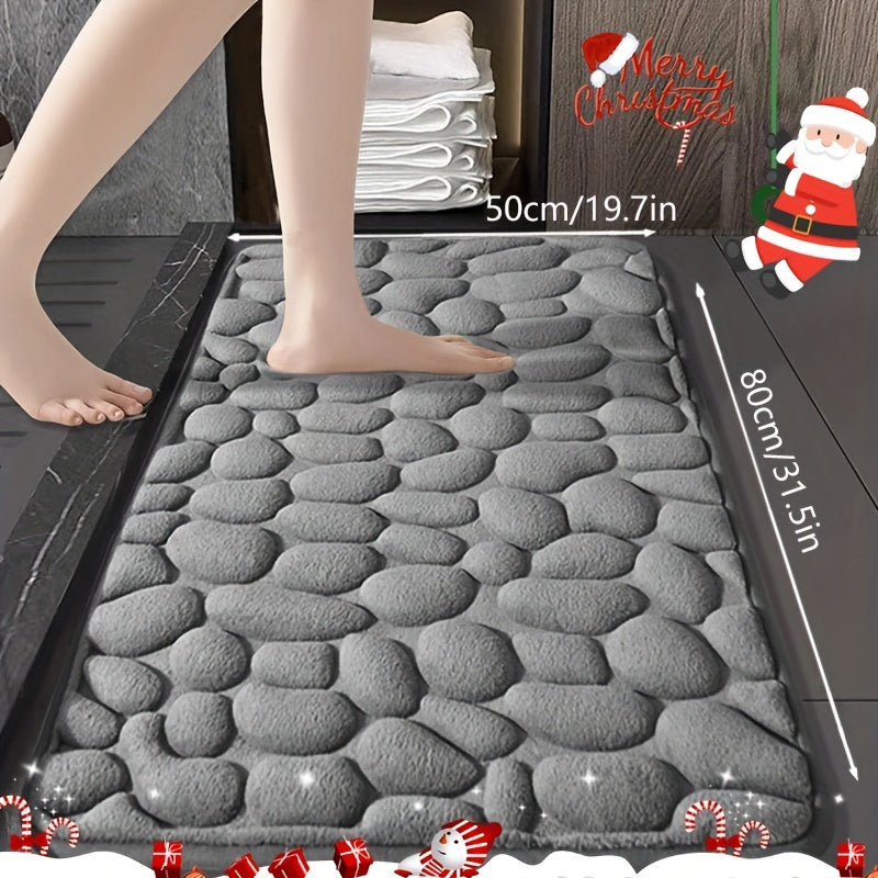 "Xotira Ko'pikli Hammom Gilami To'plami, Yuqori Singdiruvchan, 25D Ko'pik Qattiqligi, Yumshoq Sirpanmaydigan Hammom Gilami Ichki Foyda Uchun, Mashinada Yuvish Mumkin, Kirish Joyi, Xona va Bayram Rojdestvo Bezaklari Uchun Mukammal - Polyesterdan Yasalgan"