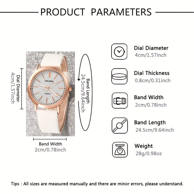 Set of 3 Women's PU Leather Quartz Wrist Watches Casual Chic Gift