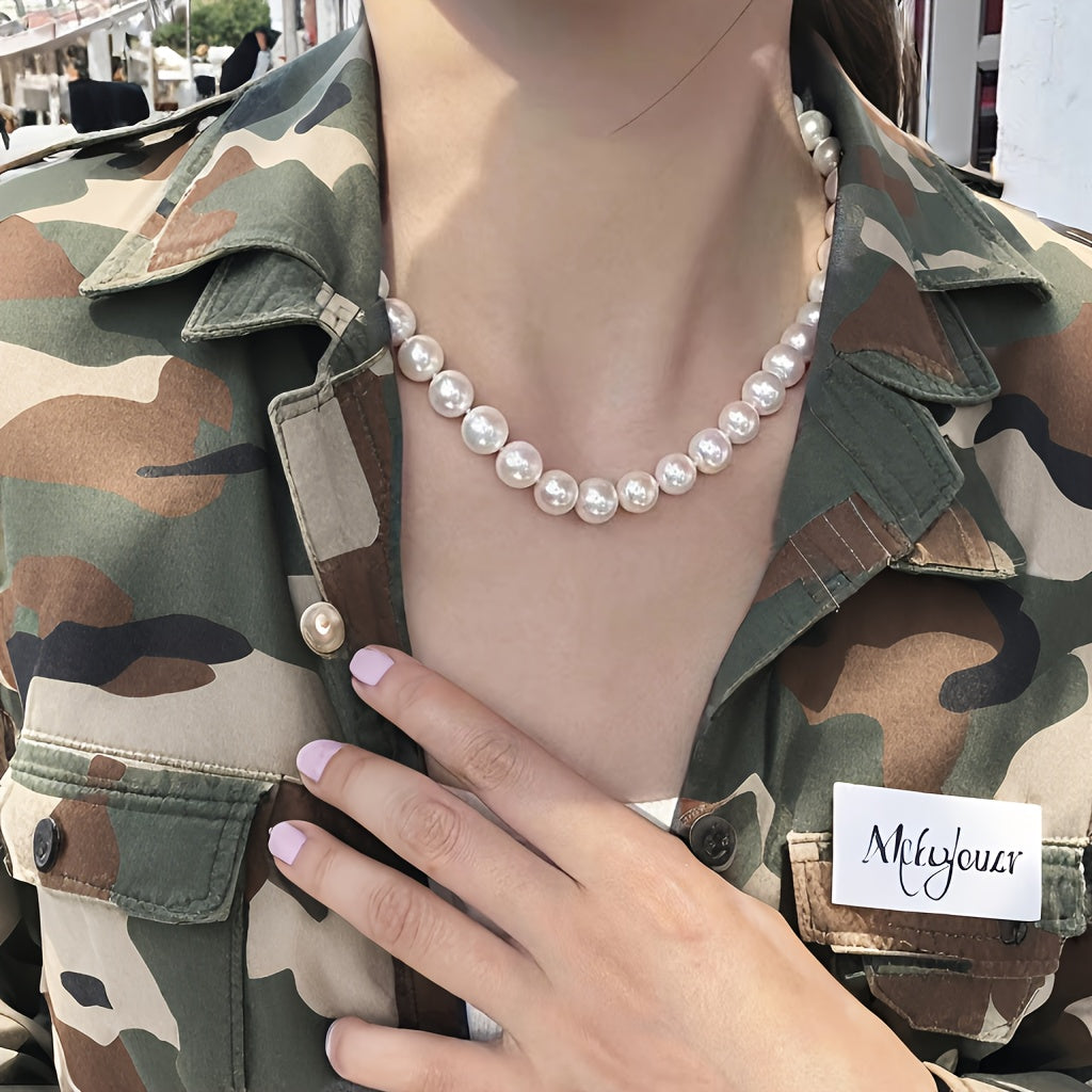 Freshwater Pearl Necklace for Women Elegant Jewelry Gift for Valentine Day