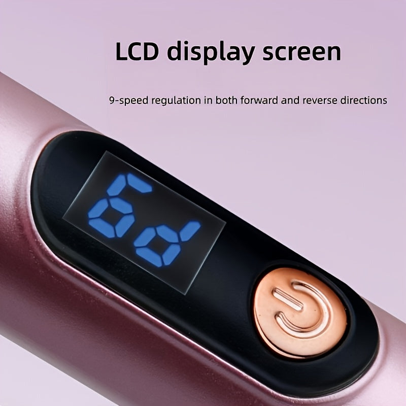 Máquina profesional de limado de uñas con pantalla LCD 15000RPM 11 cabezales de lijado 9 velocidades recargable por USB