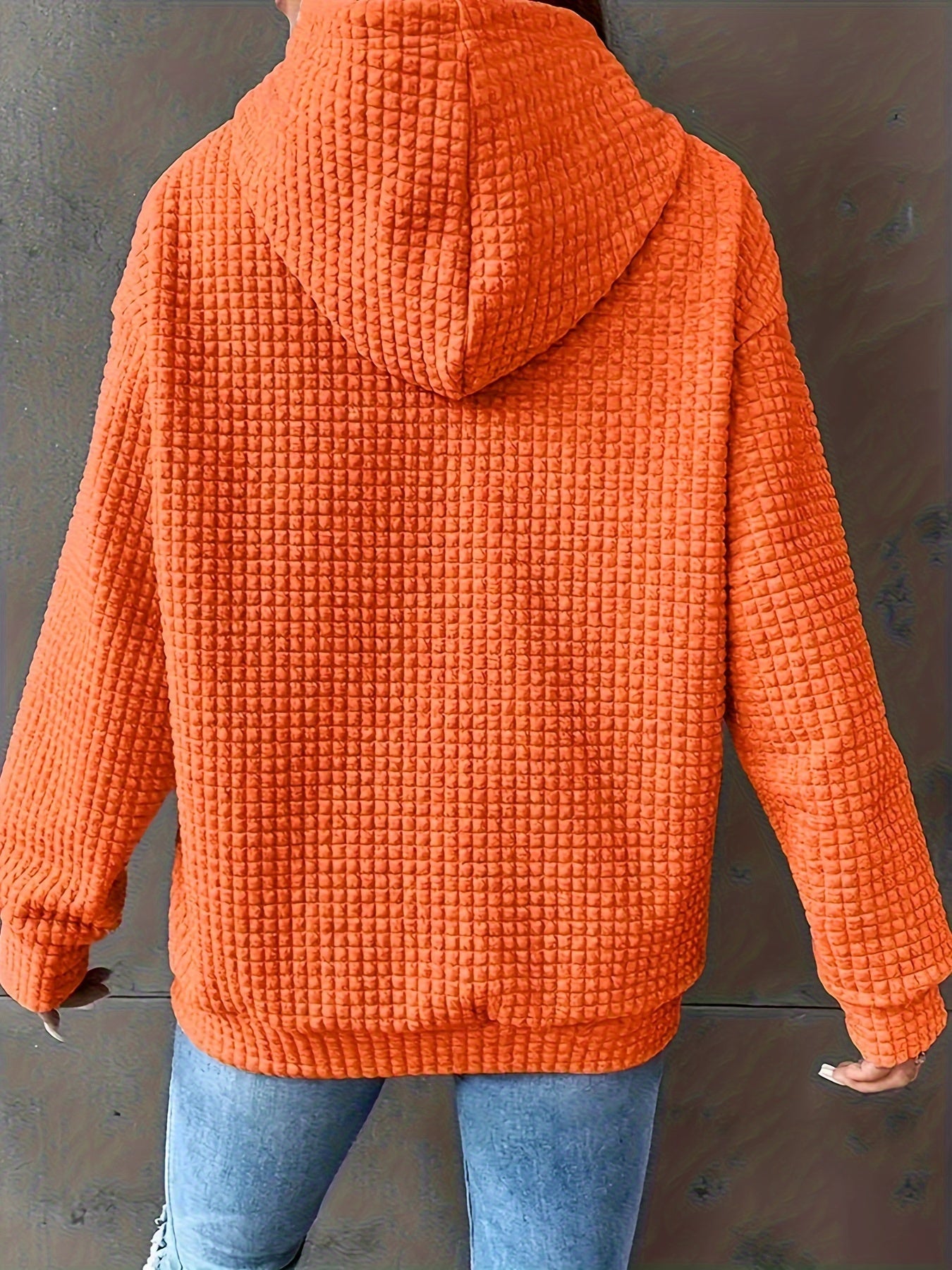 Sudadera con capucha de talla grande con bolsillos laterales, cremallera en el frente, manga larga, sudadera casual