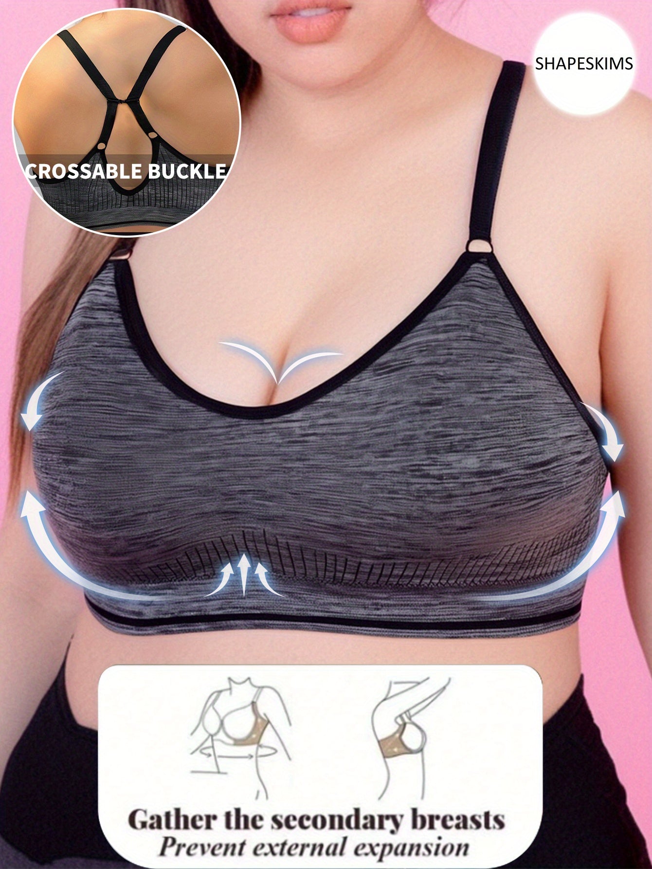 Бюстгальтер для йоги женский безшовный дышащий, размер плюс, с регулируемыми бретелями