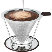 Stainless Steel Coffee Dripper Single Cup with Mesh Filter