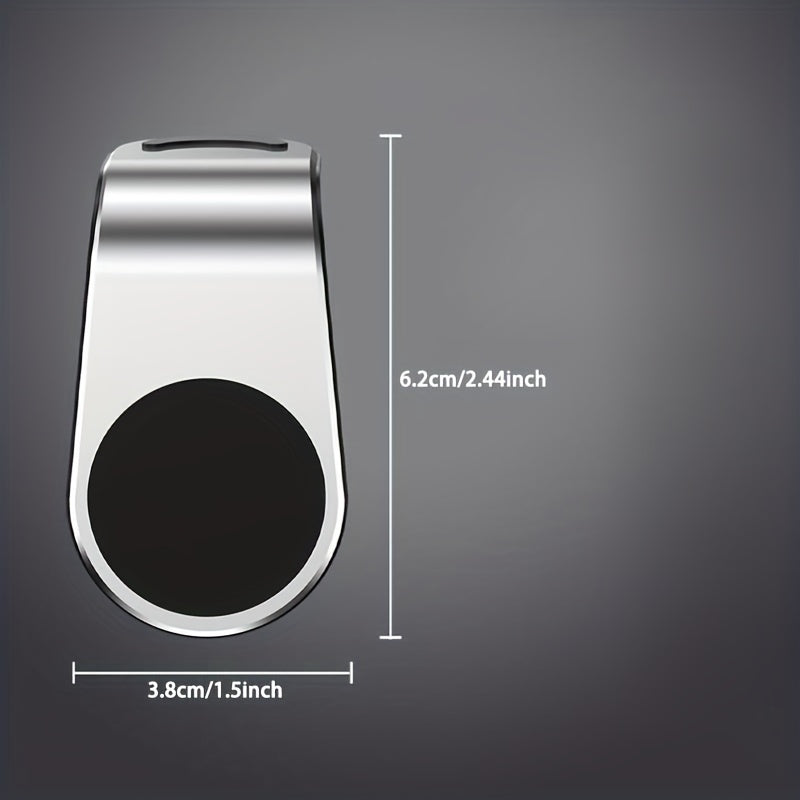 Magnitli avtomobil telefon uchun tutqich, L-shaklidagi havo chiqishi uchun o'rnatish, mobil telefon uchun