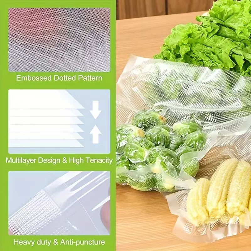 100/200/300pcs Vacuum Seal Mesh Bags Food Storage Reusable Airtight Organizer