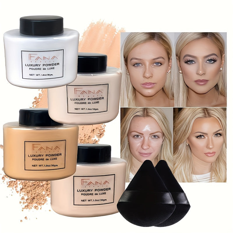 FANA Luks Matte Tugatish Bo'sh Kukun, Yog'ni Boshqarish, Yengil Concealer, Suvga Bardoshli Formula, Umumiy Teri Toning, Barcha Teri Turlari Uchun, Uchburchak Go'zallik Gubkasi, 1.0oz/30g