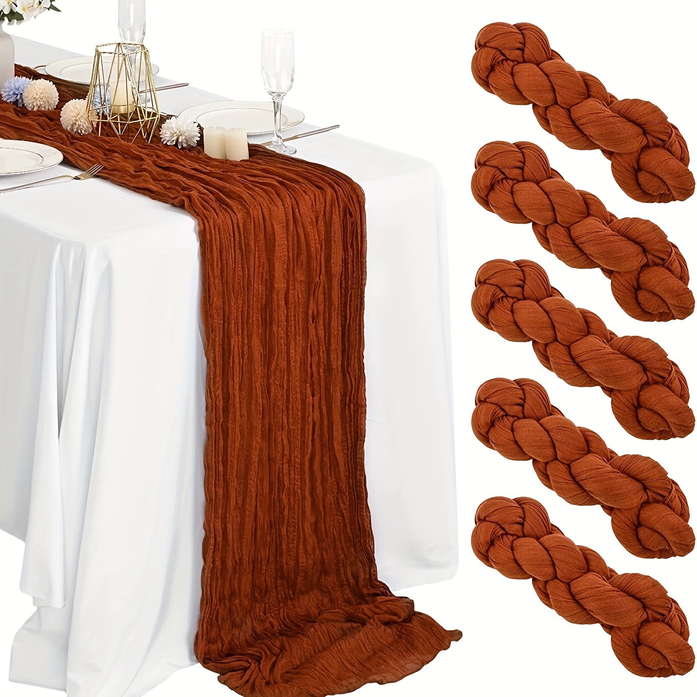 Boho Cheesecloth Table Runner for Home Decor and Events