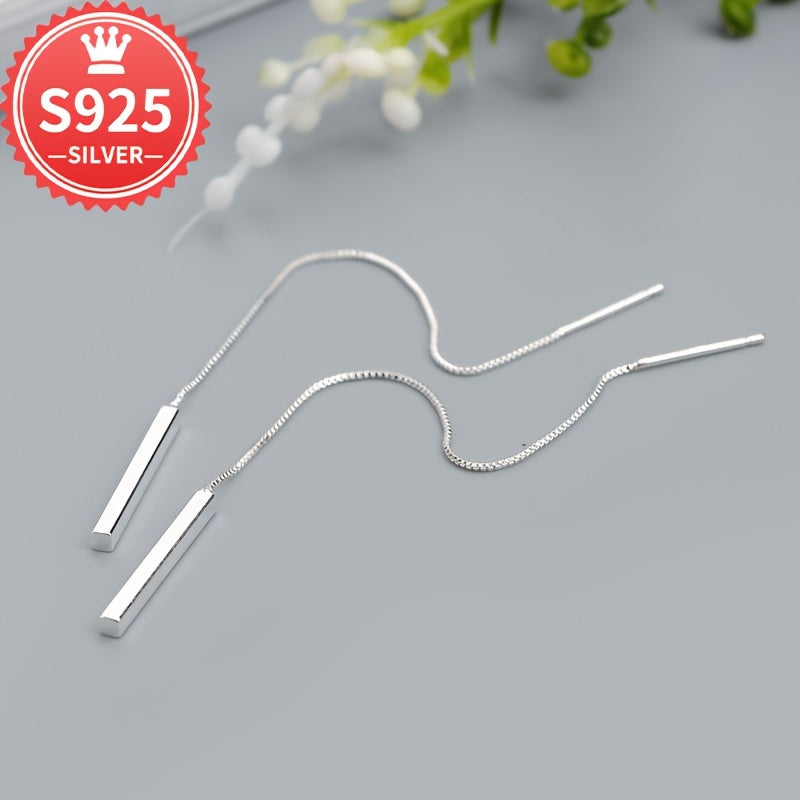 Hypoallergenic Minimalist Tassel Ear Thread Earrings for Women Gift Box
