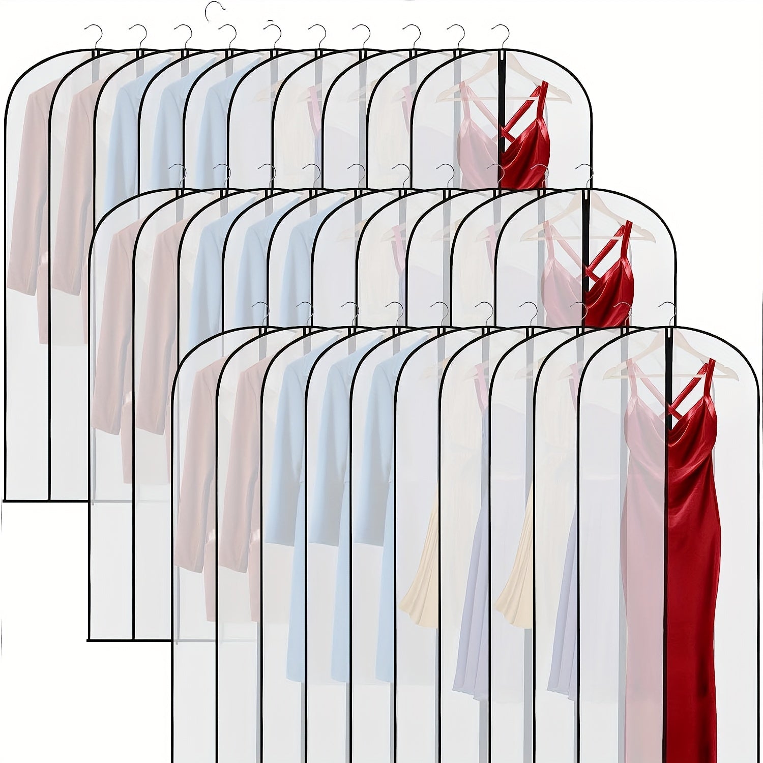 10 ta Shaffof Chang Qopqog'i Sumkalar Zipperlar bilan, Kiyimlarni Osish uchun, Kostyumlar, Kiyimlar va Palto saqlash uchun Ideal. Portativ Kiyim Sumkalari Changdan Himoya bilan, Yotoqxona, Kiyimlar, Garderob, Uy yoki Yotoqxona Tashkiliy uchun Mukammal.