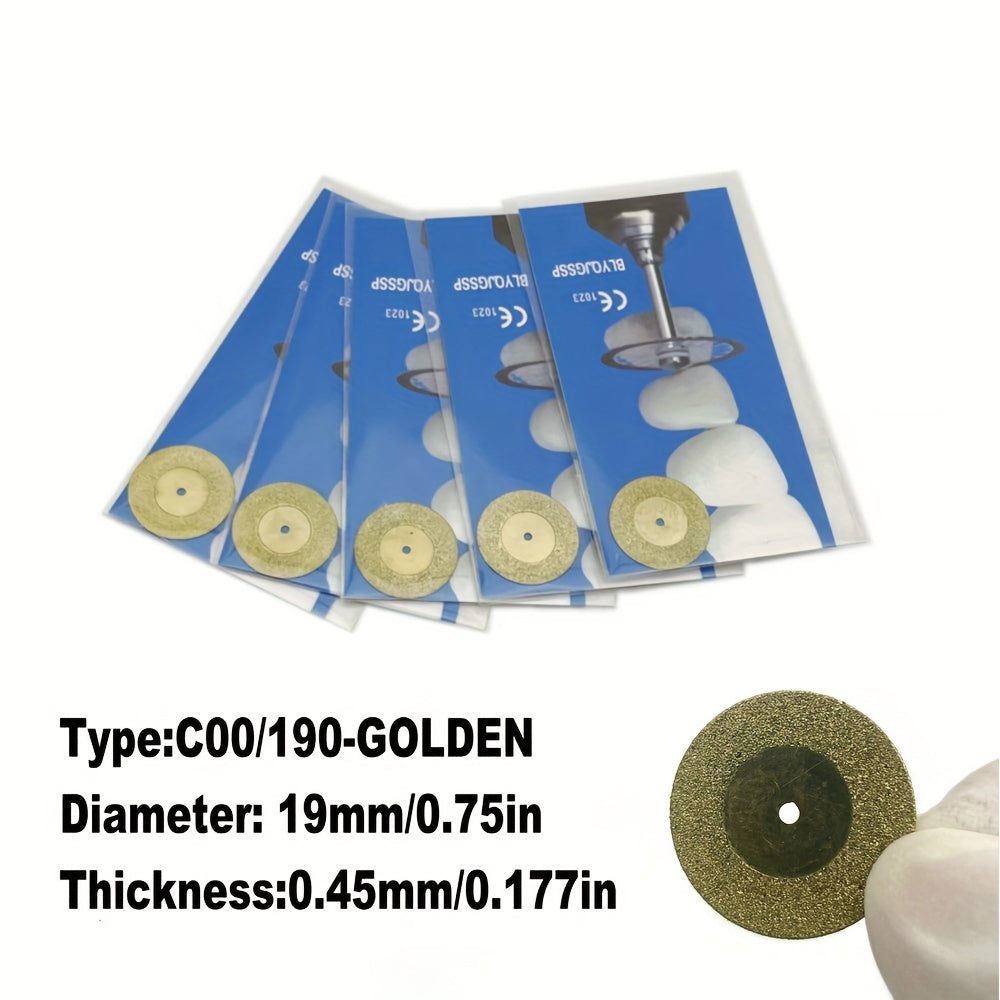 Dental Lab Diamond Discs 19mm 22mm Dual-Sided Polishing and Grinding Discs Gold or Silver