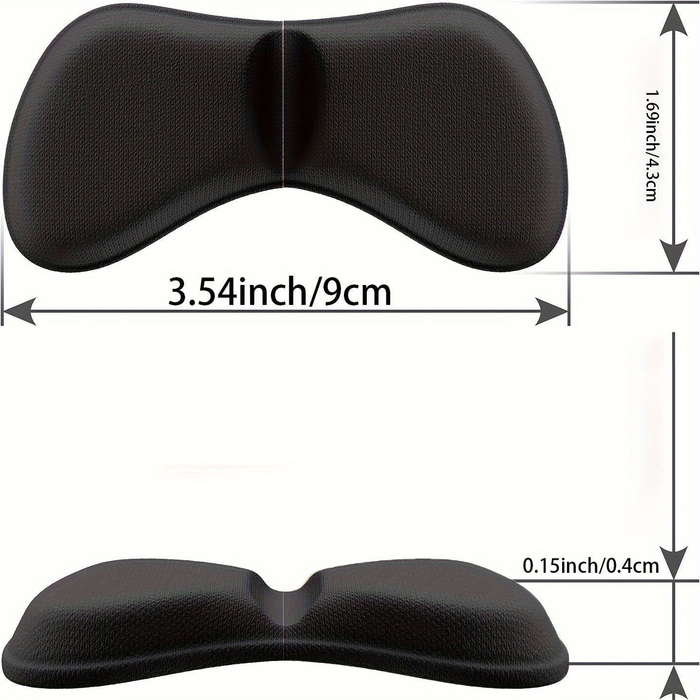 Unisex Soft Heel Pads Self-Adhesive Cushion Inserts for Shoes Black Nude