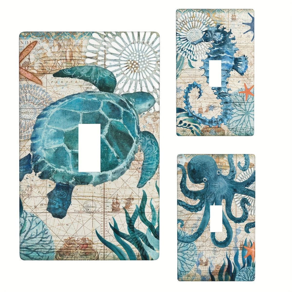 Placa de interruptor de un solo rocker para mapa náutico, decoración de iluminación y pared decorativa