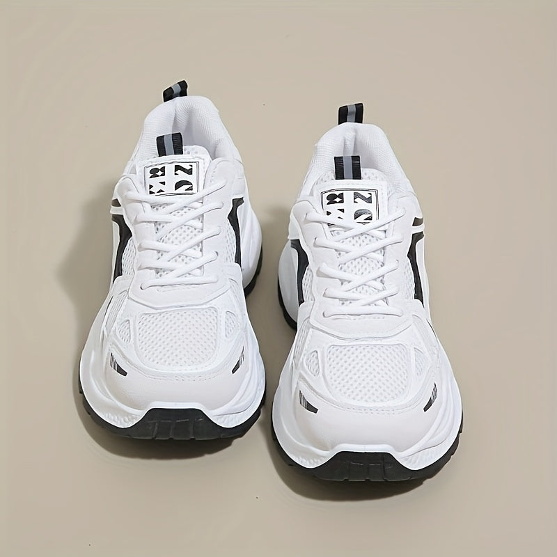 Men's Casual Running Shoes White Breathable Mesh Support