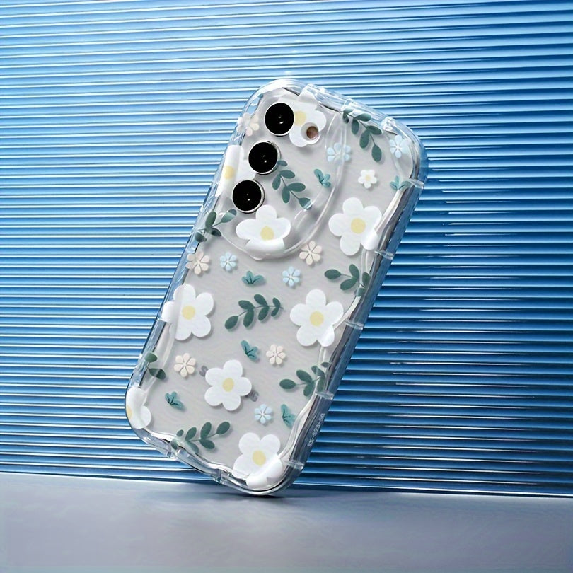 Чехол для мобильного телефона с цветочным узором для серии Samsung Galaxy A, прозрачный защитный чехол из TPU