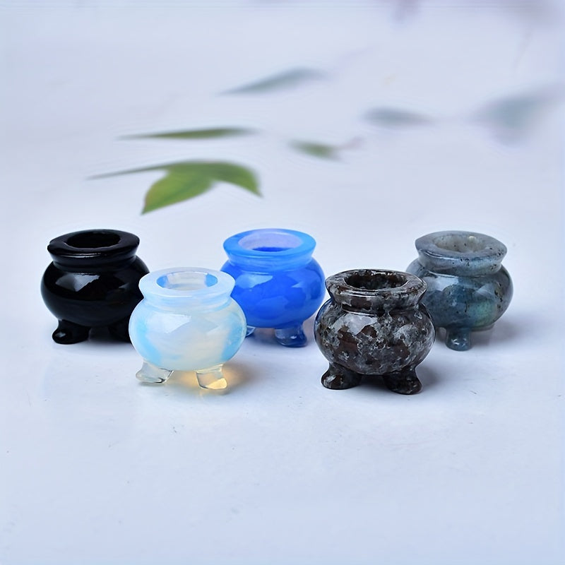 Натуральный подставка для благовоний из кварцевого кристалла с энергетическими камнями для домашнего декора