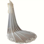 Wedding Veil Floor-Length Cathedral Lace Floral Edge Tulle Bridal Accessory