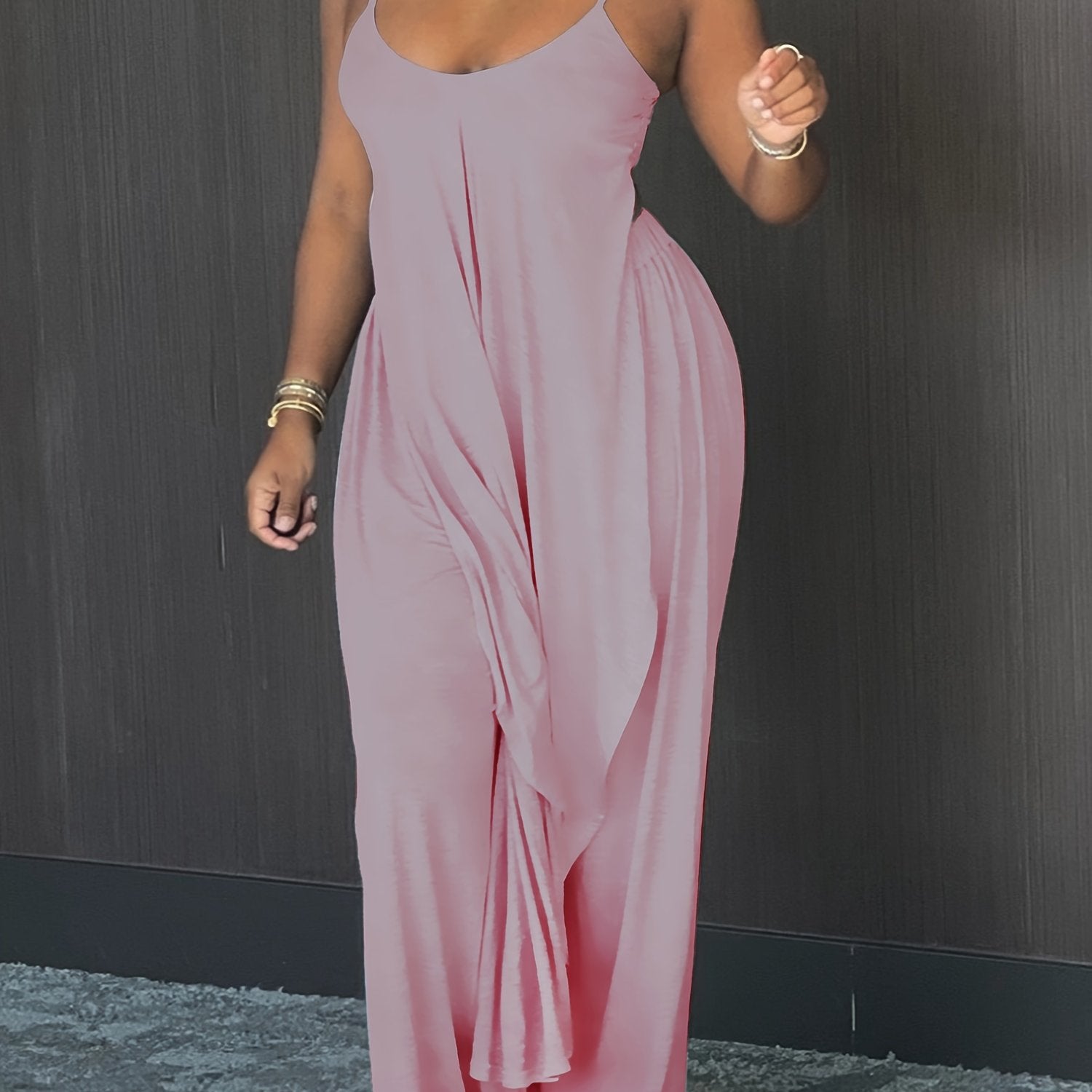 Adult Sleeveless Knit Leisure Suit with Off-Shoulder Solid Color Fall Winter