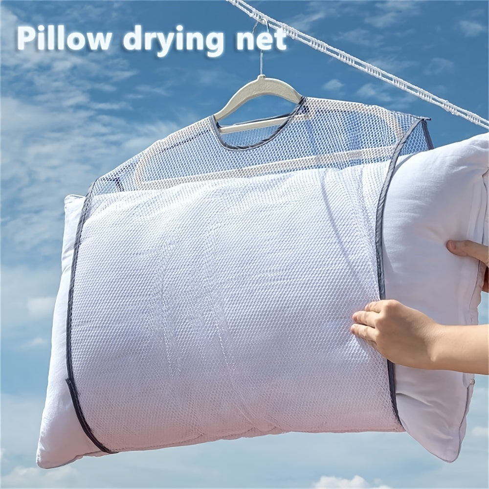 Household Drying Pillow Net Mesh Cushion Storage Bag Blue Pink 47.98x55.98 cm