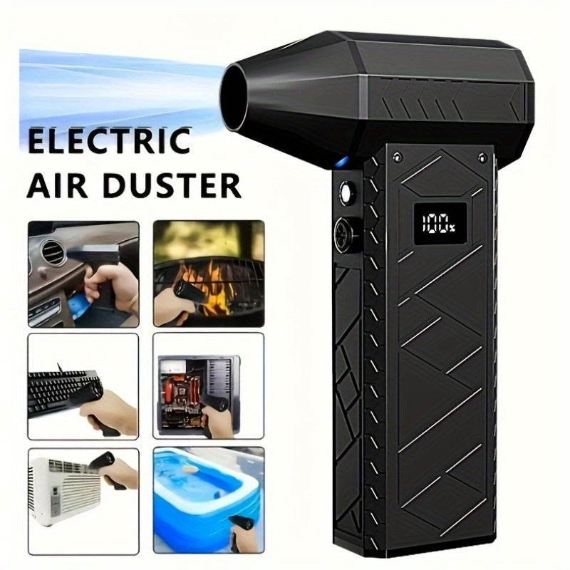Electric Air Duster with 9 Nozzles USB Rechargeable 10000mAh Lithium Battery Dust Snow Removal