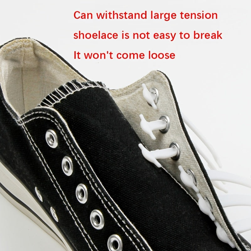 Unisex Silicone Elastic No Tie Shoelaces Buckle Free Creative Elastic Laces