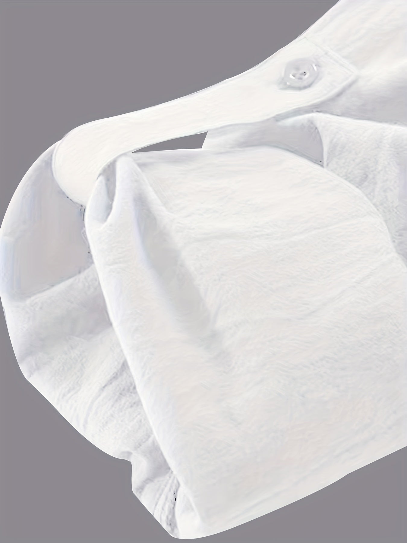 Camisa blanca de algodón para hombre con cuello alto, medio botón, bolsillo en el pecho y talla grande