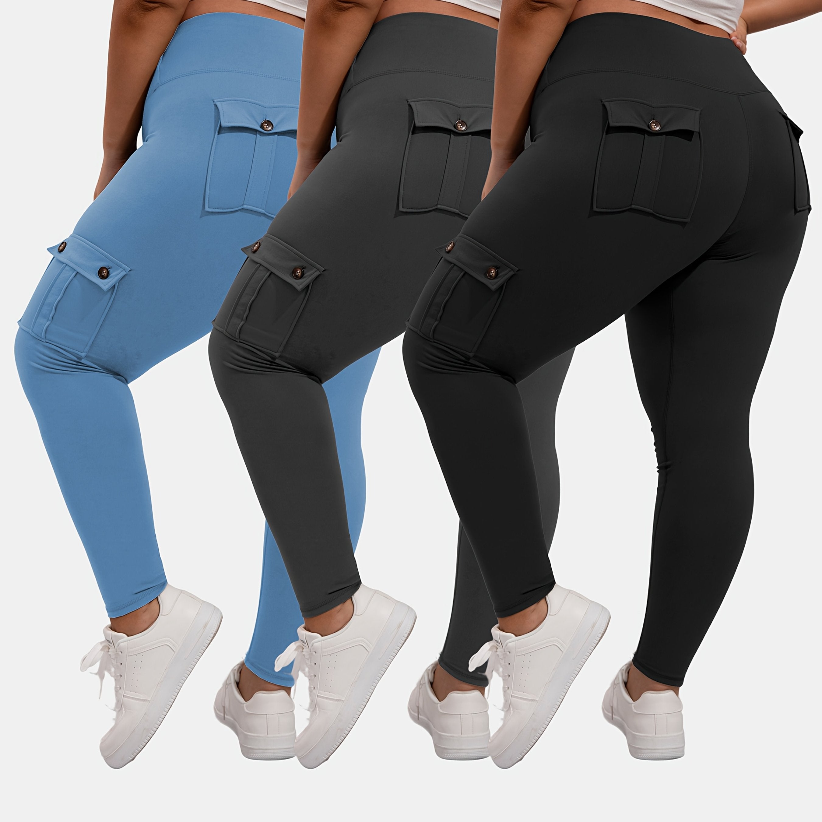 Women's Plus Size Sports Leggings High Waist Tummy Control Four-Way Stretch