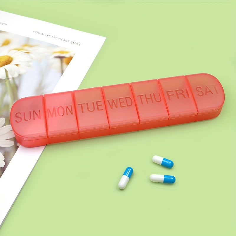 Portable Weekly Pill Organizer 7 Compartments Vitamin Fish Oil Storage