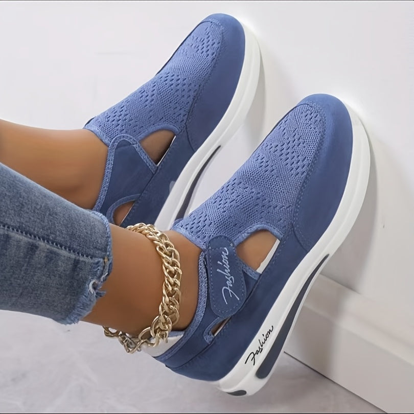 Women's Mesh Platform Sneakers Casual Shoes Cushioned Insole Non-Slip