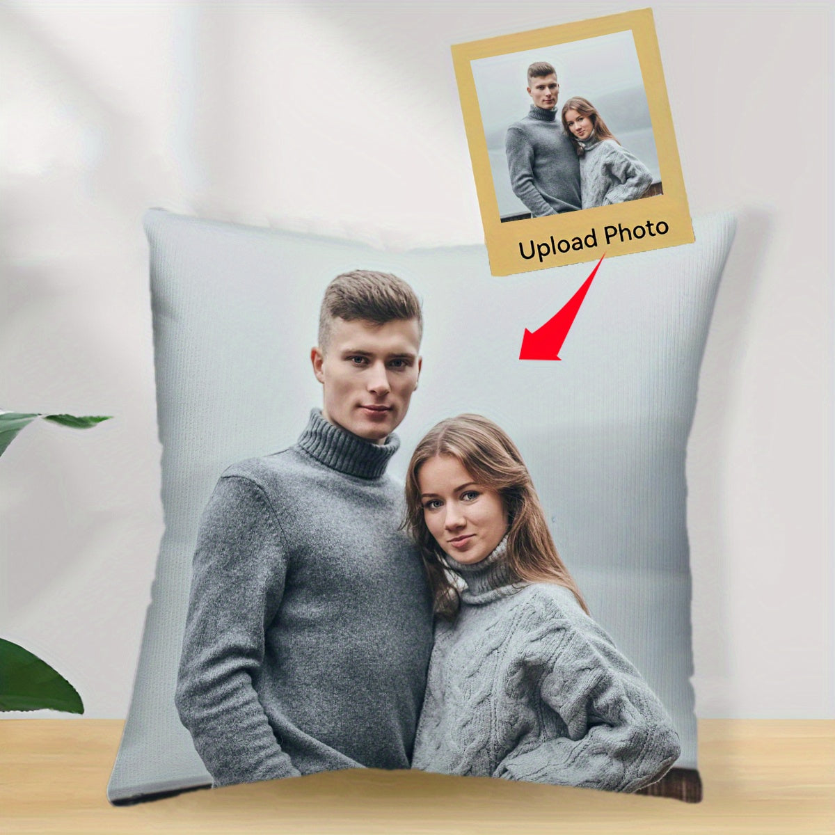 Personalized Photo Cushion Cover 45.72x45.72 cm Woven Polyester Selfie Pillowcase Gift